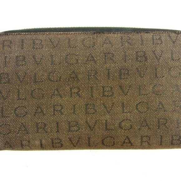 Authntic Bvlgari Wallet Purse Logo Mania Brown Silver Woman - Picture 4 of 6